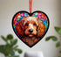 Cockapoo Stained Glass Effect Heart Suncatcher